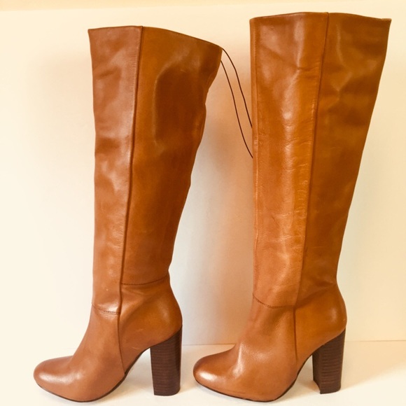 Maxgreat Tan (Brown) Leather Heeled Boots New NIB - Picture 4 of 8